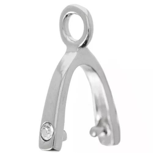 18 mm rhinestone pendant clip - White bronze x1