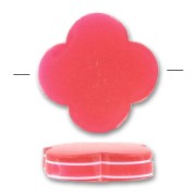 Flower-shaped puck 23mm Red  & white lines x1