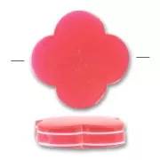 Flower-shaped puck 23mm Red  & white lines x1