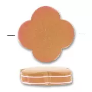 Flower-shaped puck 23mm Maroon  & white lines x1