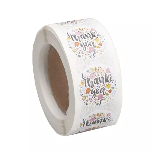 25mm Self-adhesive labels - Thank you - Multicolored x500
