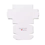 5.5x5.5x2.5cm Self-assembly cardboard gift box - Handmade with Love - White x1