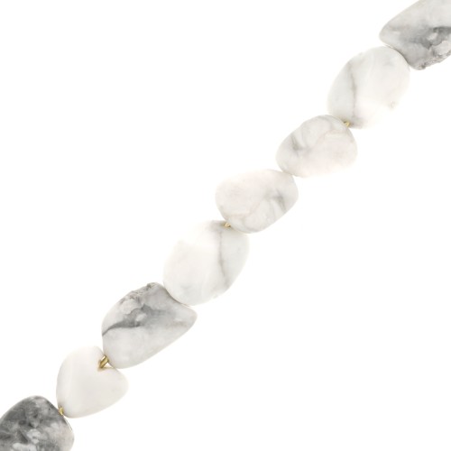 8 - 19mm Irregular nugget beads - gemstone - Howlite x6