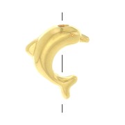 8mm Dolphin bead - Fine Gold Plated x1