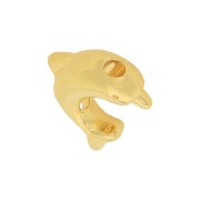 8mm Dolphin bead - Fine Gold Plated x1