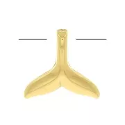 10mm Mermaid tail charm - Fine Gold Tone x1