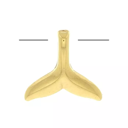 10mm Mermaid tail charm - Fine Gold Tone x1