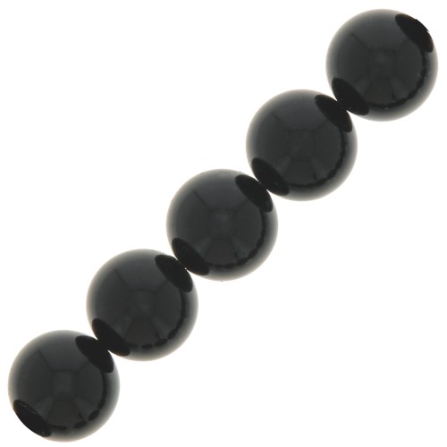 12mm Preciosa Pearls - Round Maxima - Magic Black x6