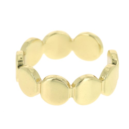 6mm Adjustable ring - multi-round - minimalist style - Gold Tone x1