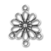 Flower spacer 23mm Old silver tone x1|raw }}