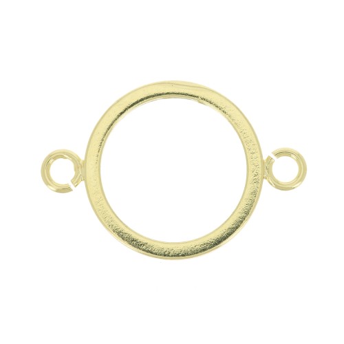 22x15mm Hollowed out 2 open rings connector - Gold Tone x1