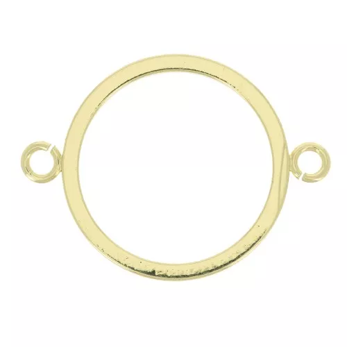 27x20mm Hollowed out 2 open rings connector - Gold Tone x1
