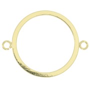32x25mm Hollowed out 2 open rings connector - Gold Tone x1