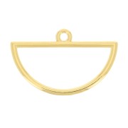 18.5x30mm Hollow semi-circle pendant - Fine Gold Plated x1|raw }}