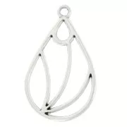 32x20mm Openwork drop pendant - Antique Silver Plating x1