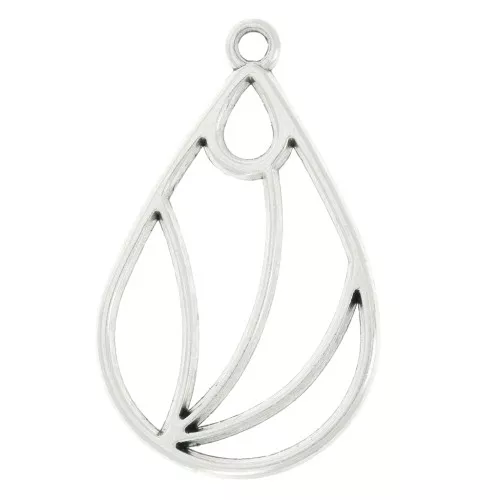 32x20mm Openwork drop pendant - Antique Silver Plating x1