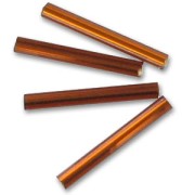 Preciosa Seed Beads, 20 mm Tubes, Smoked Topaz Silver-Lined, 20 g