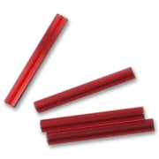 Preciosa Seed Beads, 20 mm Ruby Tubes, 20 g
