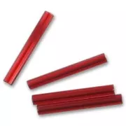 Preciosa Seed Beads, 20 mm Ruby Tubes, 20 g