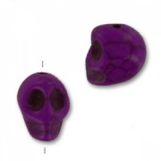 Bead Howlite dyed skull 13mm Purple x1|raw }}
