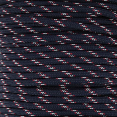 5mm Braided rope - Dark blue - Red x1m