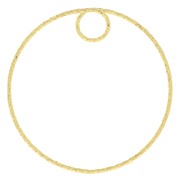 35mm Diamond effect circle Pendant - Gold Tone x1|raw }}