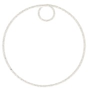 35mm Diamond effect circle Pendant - Fine silver plating x1|raw }}