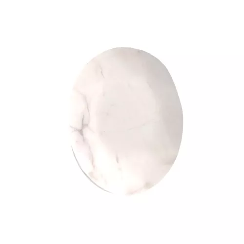 8x6mm Faceted oval cabochon - Howlite x1