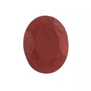 8x6mm Faceted oval cabochon - Red Jasper x1