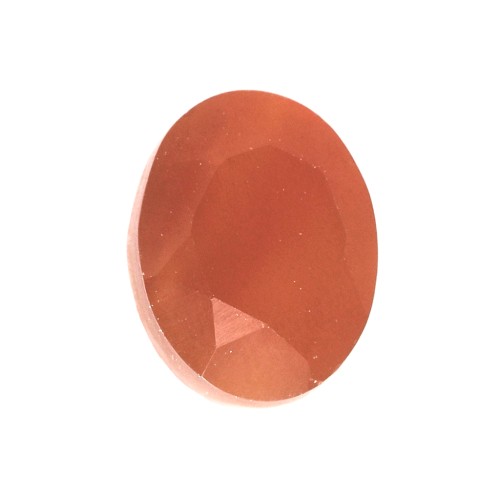 8x6mm Faceted oval cabochon - Imitation Cornaline x1