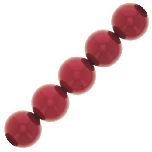 12mm Preciosa Pearls - Round Maxima - Pearl Effect Red x6