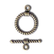 Spiral shaped toggle clasp 10mm Bronze tone x1