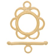 Flower toggle clasp 20mm Gold tone x1|raw }}