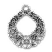 Spacers flowers motif 28mm Old silver tone x2|raw }}