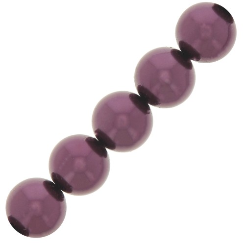 10mm Preciosa Pearls - Round Maxima - Pearl Effect Light Burgundy x5
