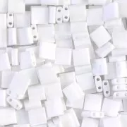 Miyuki Tila Beads 5x5x1.9 mm TL-0402FR - Mat White AB x10g
