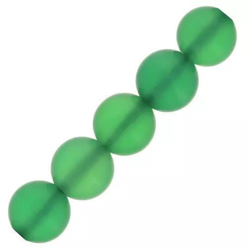 6mm Dyed Round gemstone beads - Green Onyx - Frosted effect x15