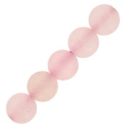 4mm Dyed Round gemstone beads - Rose Quartz - Frosted effect x20