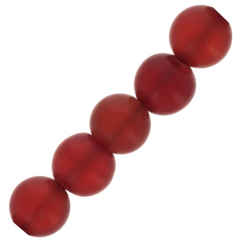 4mm Dyed Round gemstone beads - Red Onyx - Frosted effect x20