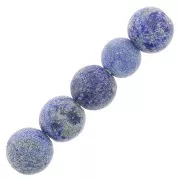 4mm Round gemstone beads - Lapis Lazuli - Frosted effect x20