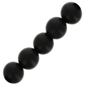 3mm Dyed Round gemstone beads - Black Onyx - Frosted effect x25|raw }}