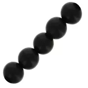 3mm Dyed Round gemstone beads - Black Onyx - Frosted effect x25