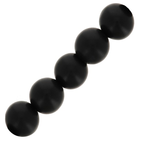 3mm Dyed Round gemstone beads - Black Onyx - Frosted effect x25