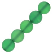 3mm Dyed Round gemstone beads - Green Onyx - Frosted effect x25