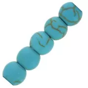 6mm Round gemstone beads - Frosted effect - Turquoise imitation x15