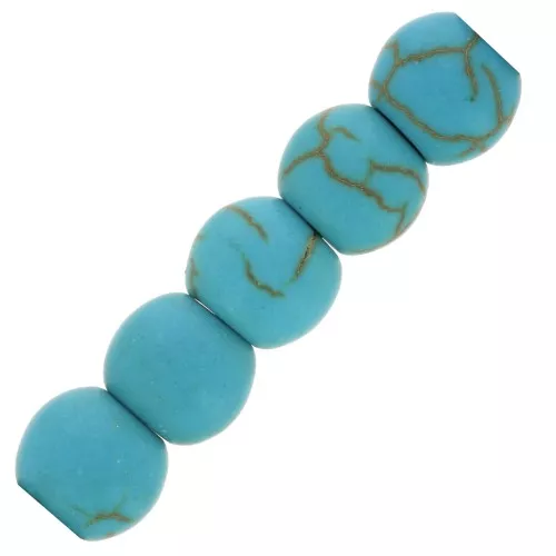 4mm Round gemstone beads - Frosted effect - Turquoise imitation x20