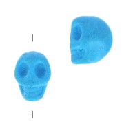 8x6mm Dyed skull bead - imitation Howlite - Sky Blue x1|raw }}