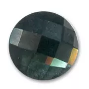 Faceted glass cabochon 14mm Dark Montana x1