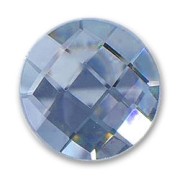 Faceted glass cabochon 14mm Light Sapphire x1