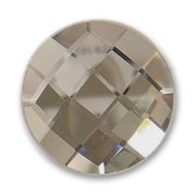 Faceted glass cabochon 14mm Crystal Bronze Shade x1
